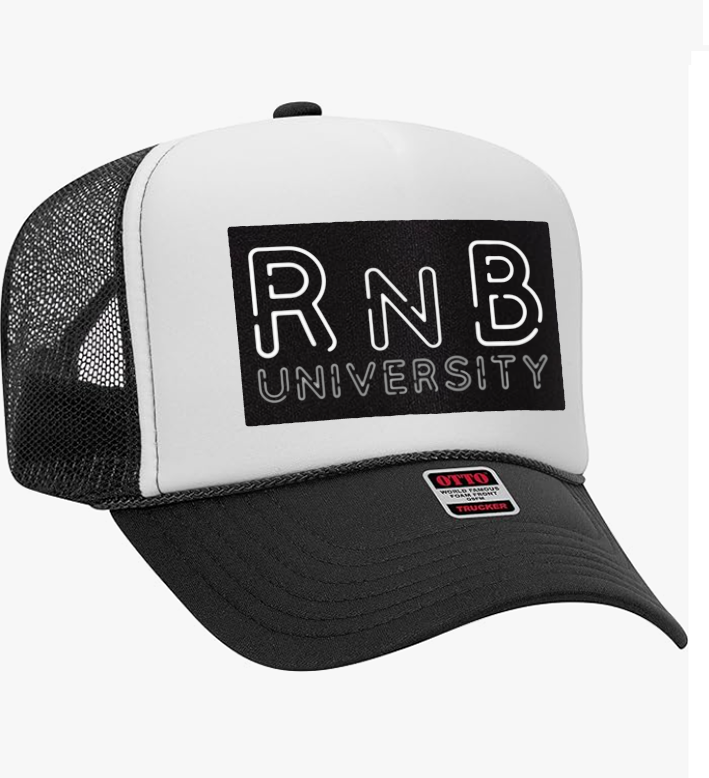 7. "RnB University" High Crown Mesh Back Trucker Cap